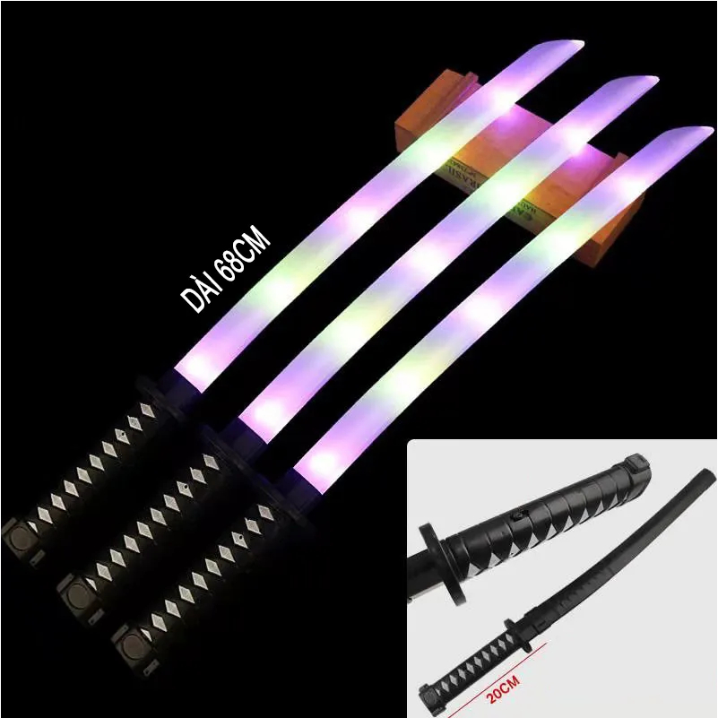 Đồ chơi kiếm Nhật Katana loại 1 dài 68cm có đèn led và âm thanh - Kiếm phát sáng, kiếm nhựa