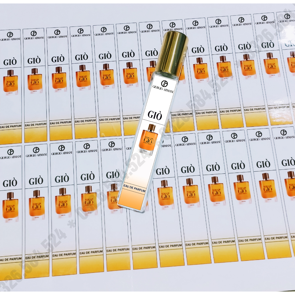Nhãn chai chiết 𝐆𝐢𝐨𝐫𝐠𝐢𝐨 𝐀𝐫𝐦𝐚𝐧𝐢 cán bóng không phai màu