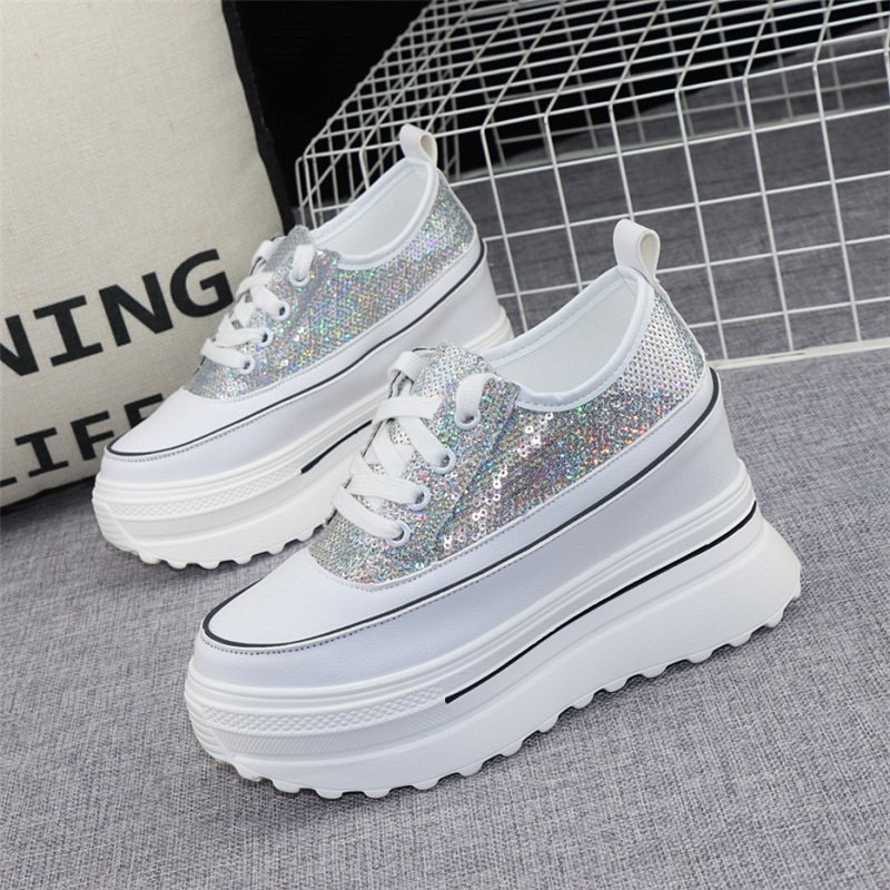 (ODER) Giày thể thao thời trang ánh bạc đế 10cm (VIDEO-ẢNH THẬT)