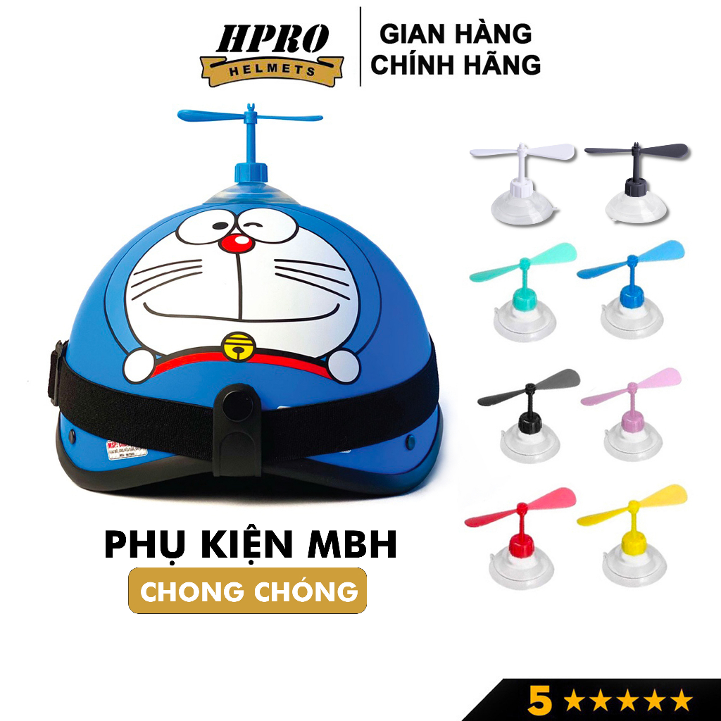 Chong chóng Doraemon gắn mũ bảo hiểm Hpro Helmet, trang trí mũ nón siêu đẹp và độc lạ, tặng kèm keo dán siêu chắc