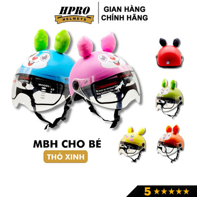Mũ bảo hiểm trẻ em có kính SUNDY helmets, họa tiết cute đáng yêu, có tai ngộ nghĩnh, cho bé từ 3-8 tuổi