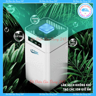 Máy lọc không khí mini phòng ngủ tạo ion âm khử mùi diệt khuẩn tia UV màng lọc HEPA 3 lớp lọc sạch không khí bụi mịn