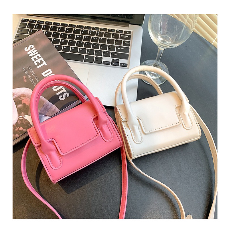 Túi xách nữ Rinni, Túi đeo chéo mini dáng vuông trơn nắp gập hai quai xách