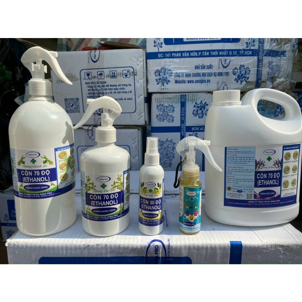 Cồn 70 độ can 2l hương chanh sả