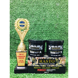 Bộ thuốc duỗi tóc rasto collagen keratin complex 600ml 1000ml x 2 hộp duỗi & dập
