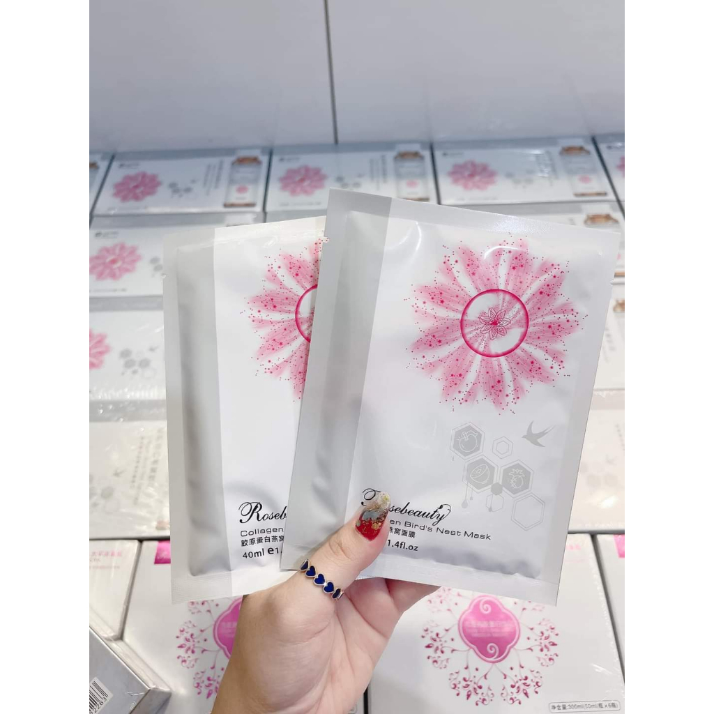 MẶT NẠ YẾN TƯƠI COLLAGEN ROSEBEAUTY - MẪU MỚI 2022