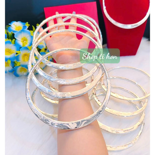 Kiềng bạc bản dẹt nguyên chất ,bạc 950 làm thủ công cao cấp