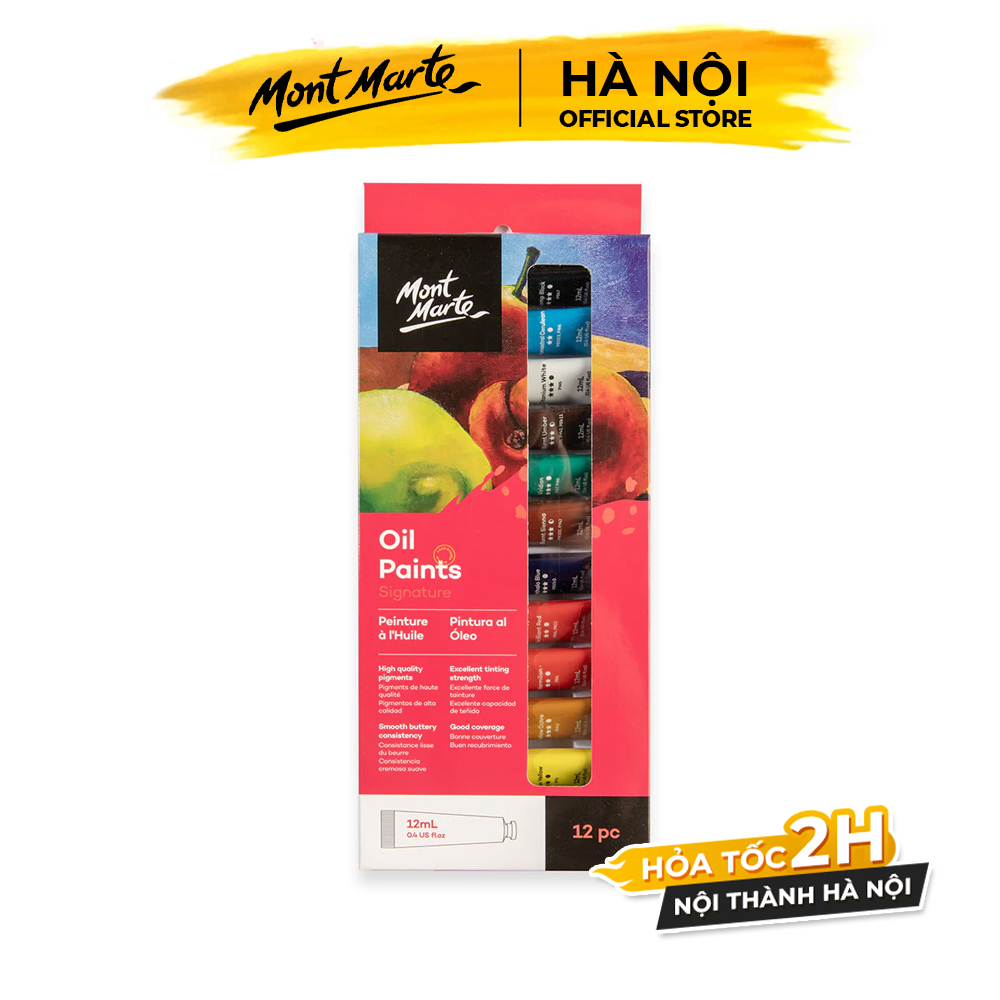 Màu Sơn Dầu Oil Paints Mont Marte 12 Màu PMHS0025