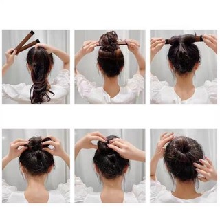 Quấn tóc, búi tóc củ tỏi màu đen