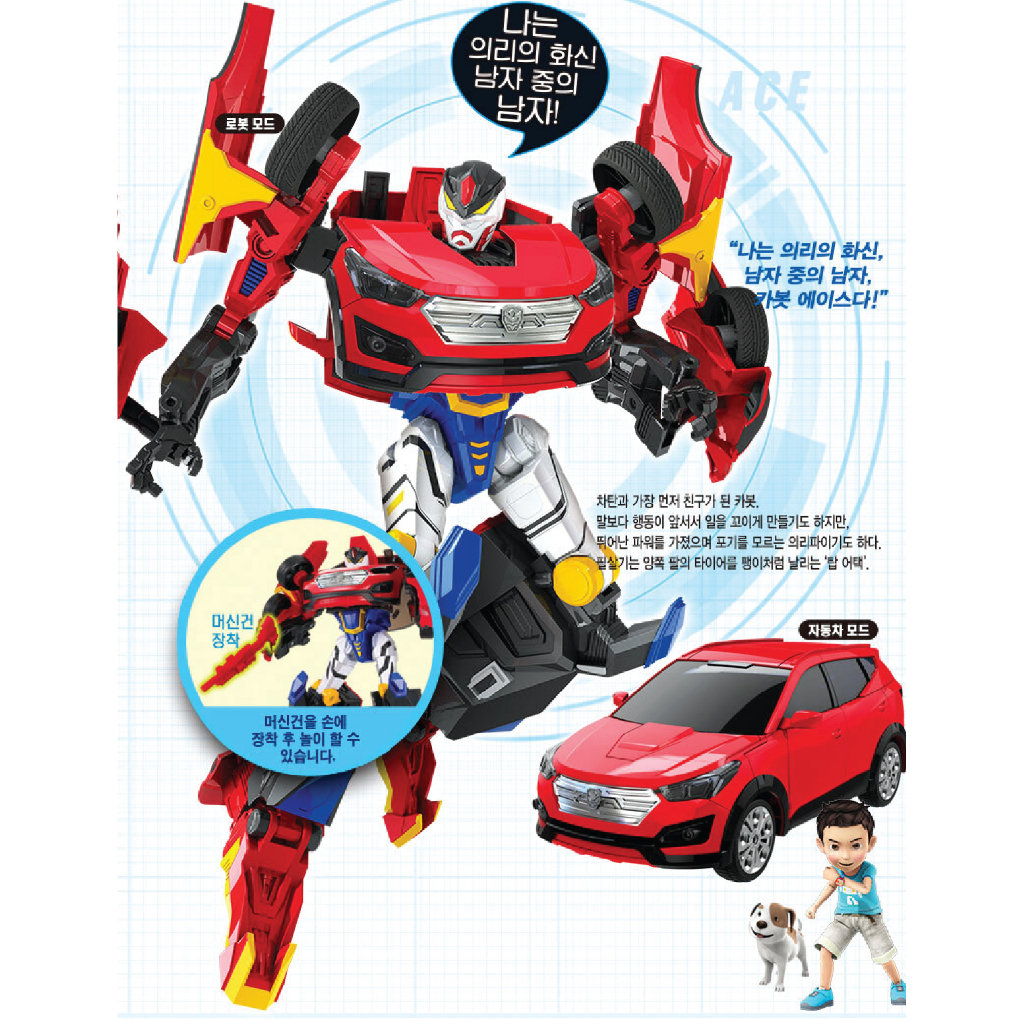Đồ chơi xe ô tô Santafe biến hình thành Robot chiến đấu - hàng Hello Carbot chính hãng Choirock.