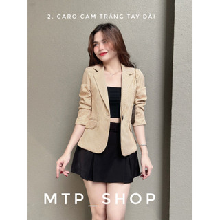 Áo vest caro tay dài cổng sở