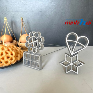 Khuôn bánh nhúng hình Bông Mai, Ngôi sao, Trái tim và chữ nhật - Dụng cụ làm bánh nhung siêu nhanh và tiện lợi. khuôn bá