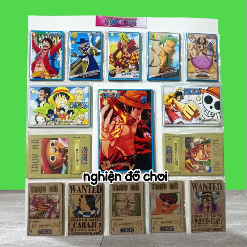 Vỉ bài 200 thẻ Hải Tặc/ One Piece mini size 3,5x4,5 cm