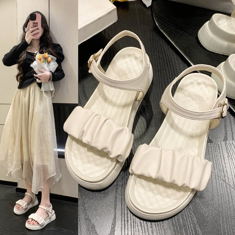 Sandal nữ big size dáng quai hậu đế bằng