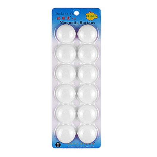 Nam châm trơn 30mm vỉ 12 viên nhiều màu