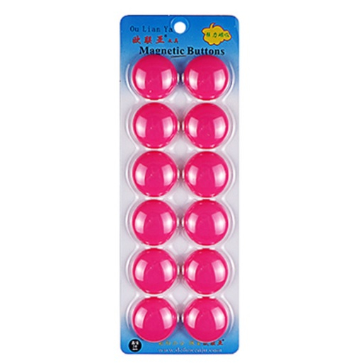 Nam châm trơn 30mm vỉ 12 viên nhiều màu