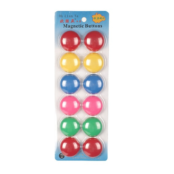 Nam châm trơn 30mm vỉ 12 viên nhiều màu