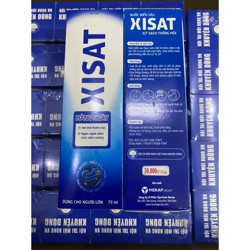 Xịt mũi nước biển sâu XISAT hằng ngày phòng ngừa sổ mũi, ngạt mũi và viêm xoang 75ml