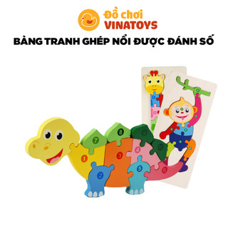 Đồ chơi cho bé tranh ghép nổi các chủ đề được đánh số Đồ chơi gỗ thông minh VINATOYS