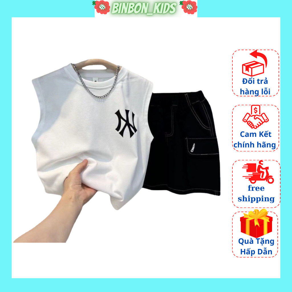 Áo sát nách N/Y cho bé trai, bé gái chất mát mặc hè từ 7 đến 27kg BINBON KIDS