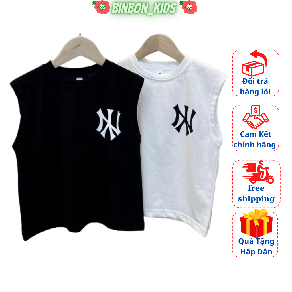 Áo sát nách N/Y cho bé trai, bé gái chất mát mặc hè từ 7 đến 27kg BINBON KIDS