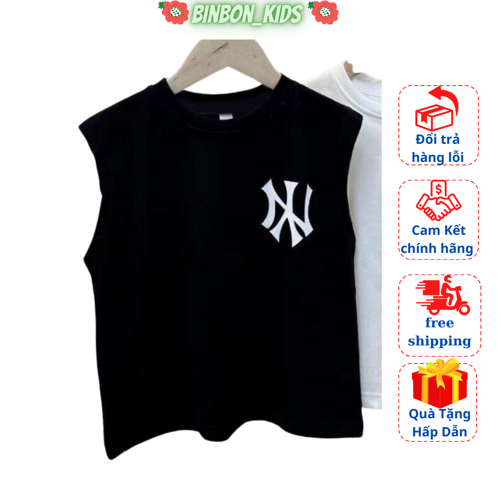 Áo sát nách N/Y cho bé trai, bé gái chất mát mặc hè từ 7 đến 27kg BINBON KIDS