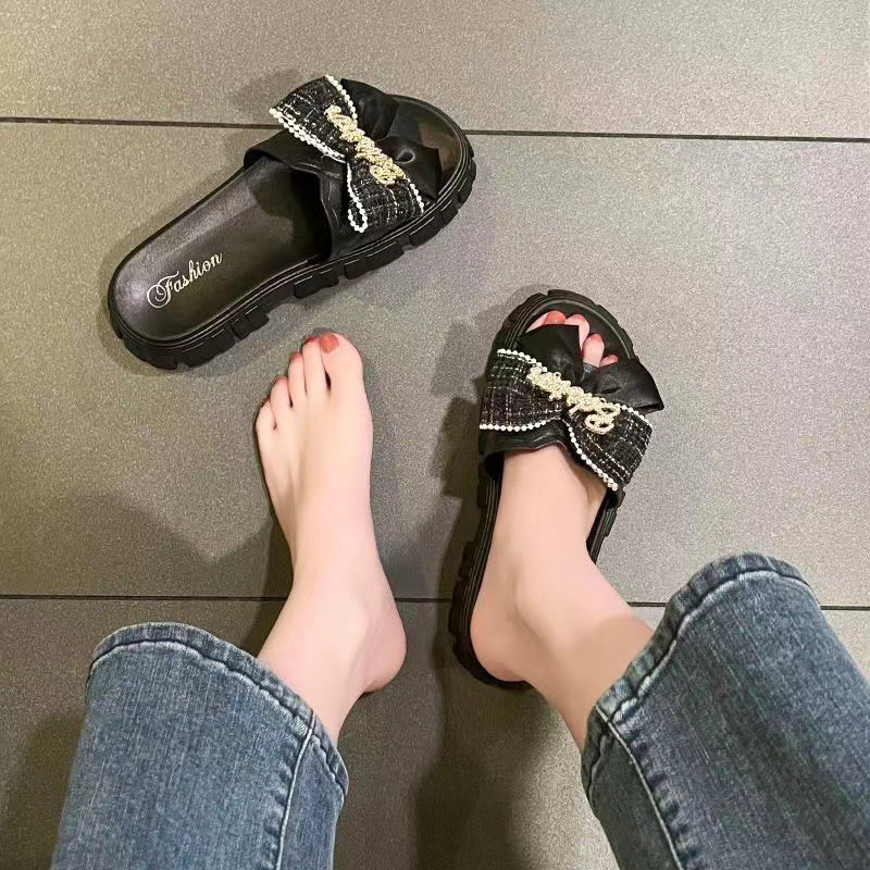 2023 kiểu mới dép nơ mùa hè phiên bản Hàn Quốc dép bánh mì