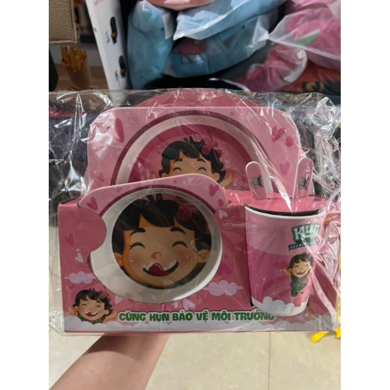 Bộ bát sợi tre KUN cho bé - set 5 chi tiết.