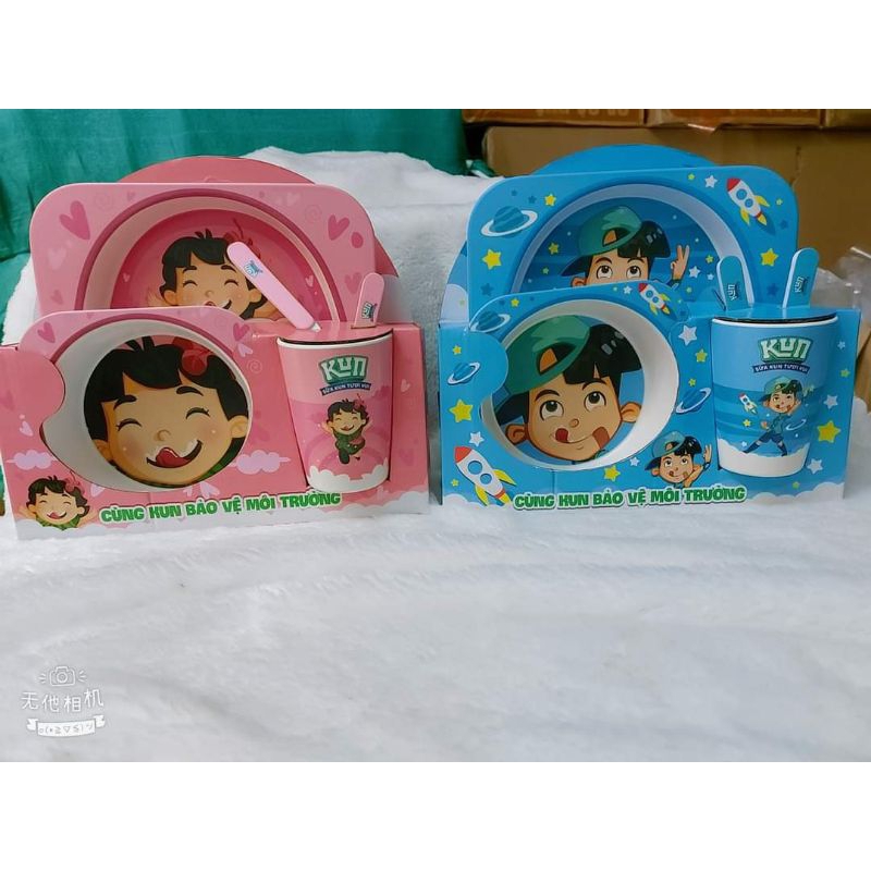 Bộ bát sợi tre KUN cho bé - set 5 chi tiết.