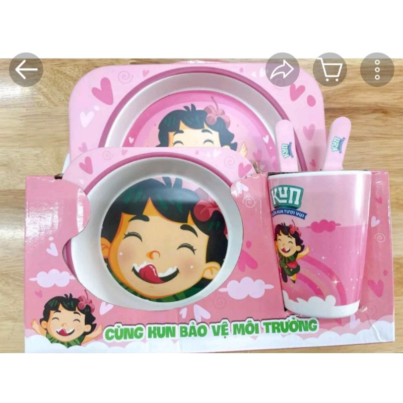 Bộ bát sợi tre KUN cho bé - set 5 chi tiết.