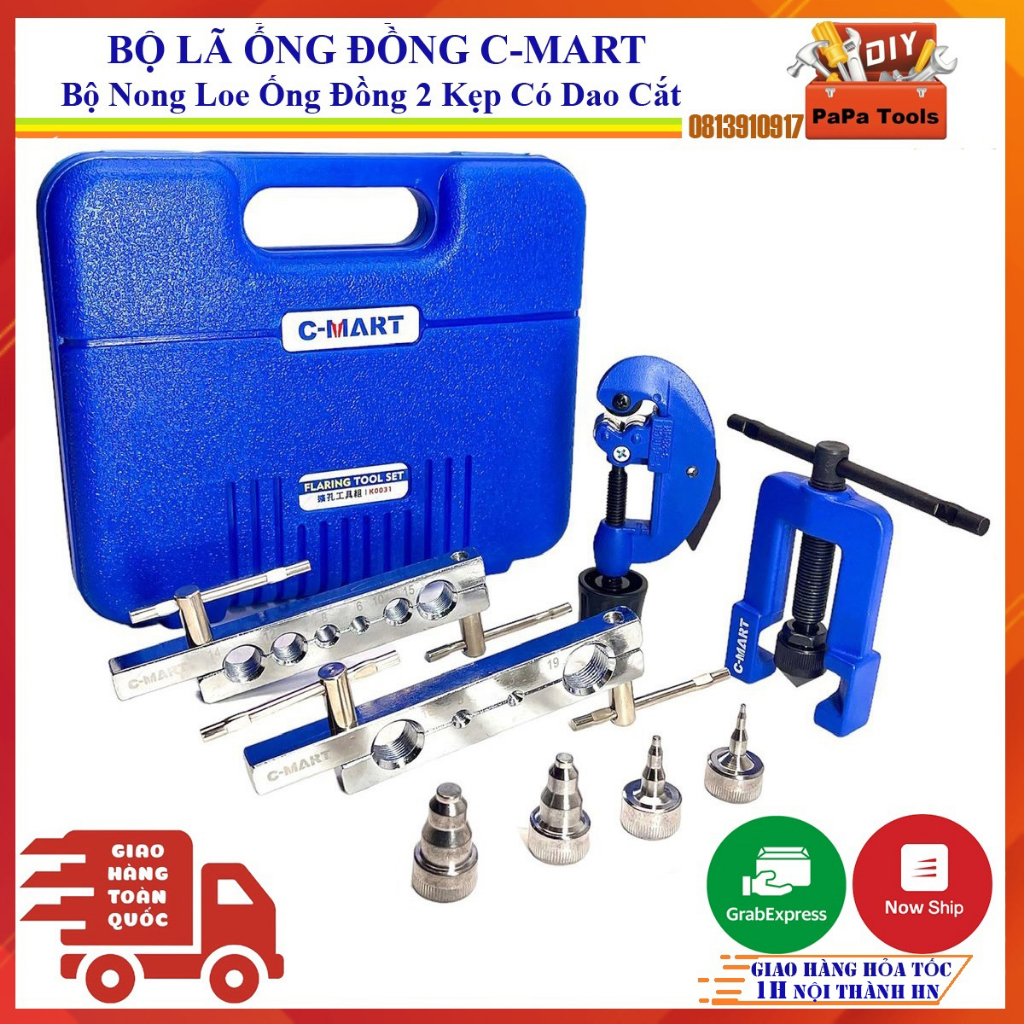 Bộ Nong Loe Ống Đồng C-Mart Loại 2 Kẹp Có Dao Cắt, Bộ Lã Ống Đồng Sửa Chữa Điều Hòa, Máy Lạnh