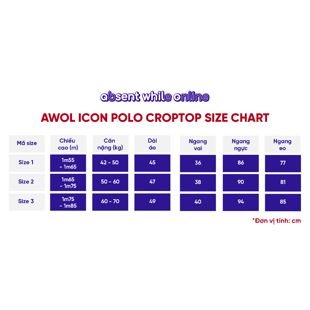 Áo Polo Croptop AWOL Icon vải tổ ong - màu Đen/ Trắng