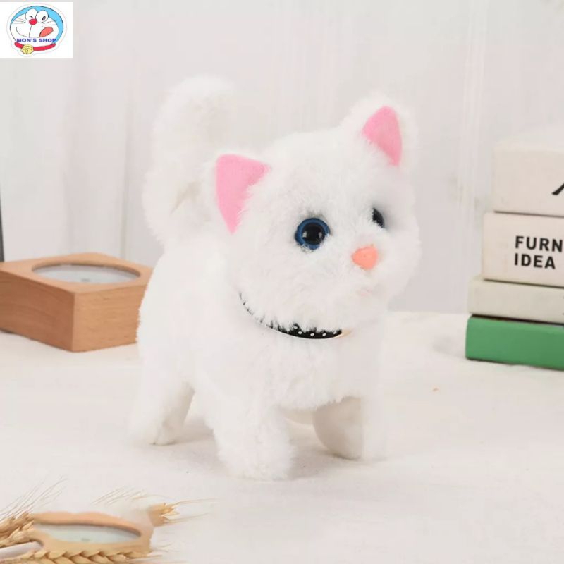 Đồ chơi mèo bông biết chạy biết kêu meo meo