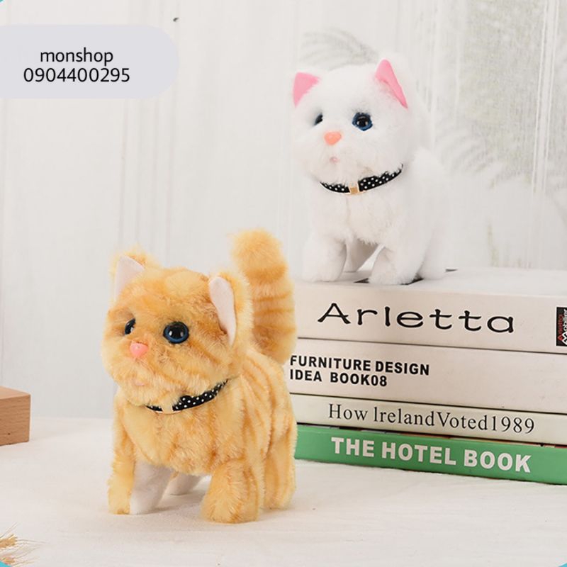 Đồ chơi mèo bông biết chạy biết kêu meo meo