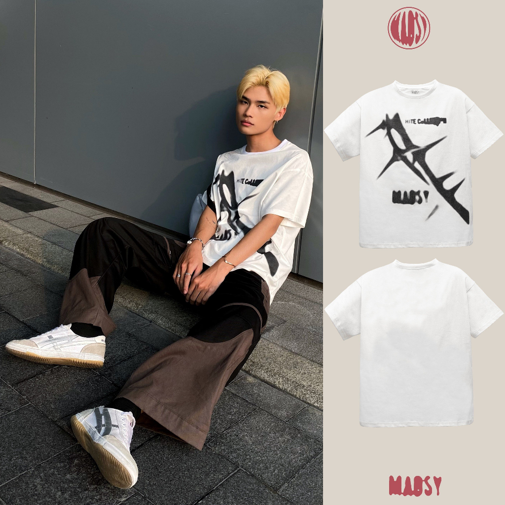 Áo Thun ESPINE MADSY TEE, MADSY, Chất Liệu 100% Cotton Màu Trắng