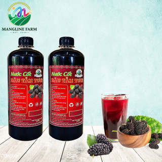 Bộ 2 chai nước cốt dâu tằm tươi Mangline Farm Đà Lạt 1L lên men tự nhiên đồ uống giải khát