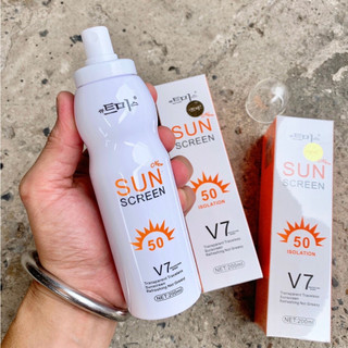 Xịt Chống Nắng Sun Screen V7  200ml chính hãng Hàn quốc, bật tông trắng hồng, bảo vệ tuyệt đối làn da
