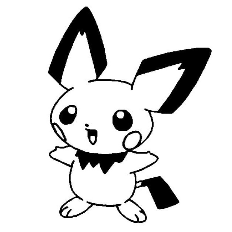 Pichu Pokemon - Set 10 Tờ Tranh Tô Màu Kích Thước A5 A4 Dành Cho Màu Sáp, Màu Chì - TRANH TÔ MÀU COLOR LAND