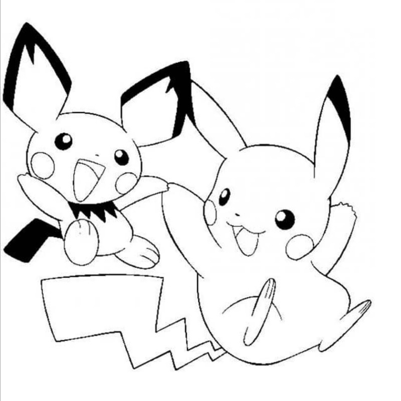 Pichu Pokemon - Set 10 Tờ Tranh Tô Màu Kích Thước A5 A4 Dành Cho Màu Sáp, Màu Chì - TRANH TÔ MÀU COLOR LAND