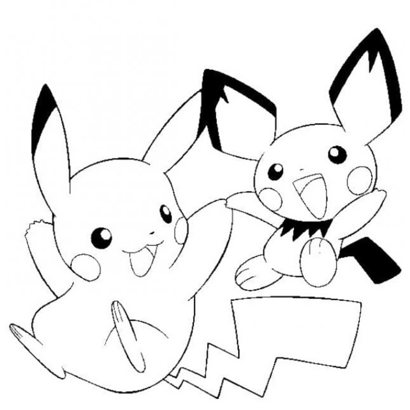 Pichu Pokemon - Set 10 Tờ Tranh Tô Màu Kích Thước A5 A4 Dành Cho Màu Sáp, Màu Chì - TRANH TÔ MÀU COLOR LAND