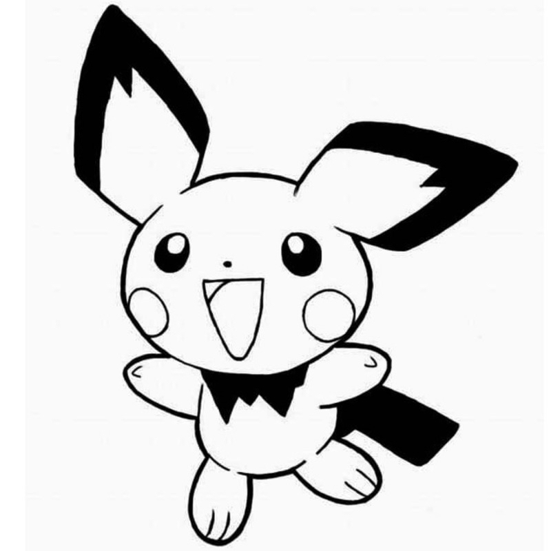 Pichu Pokemon - Set 10 Tờ Tranh Tô Màu Kích Thước A5 A4 Dành Cho Màu Sáp, Màu Chì - TRANH TÔ MÀU COLOR LAND