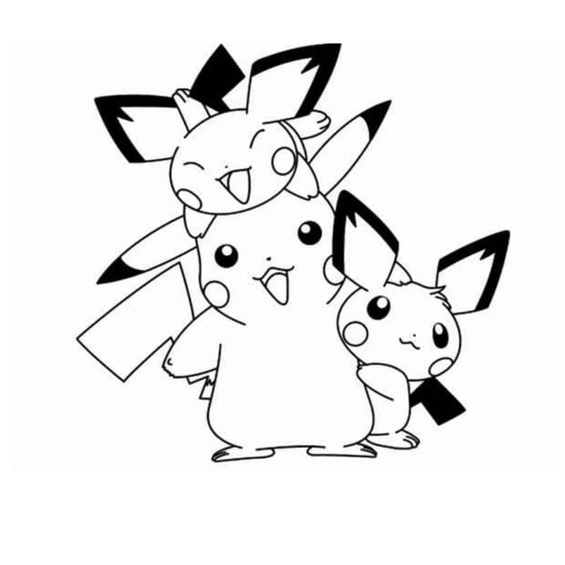 Pichu Pokemon - Set 10 Tờ Tranh Tô Màu Kích Thước A5 A4 Dành Cho Màu Sáp, Màu Chì - TRANH TÔ MÀU COLOR LAND