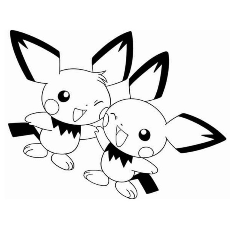 Pichu Pokemon - Set 10 Tờ Tranh Tô Màu Kích Thước A5 A4 Dành Cho Màu Sáp, Màu Chì - TRANH TÔ MÀU COLOR LAND