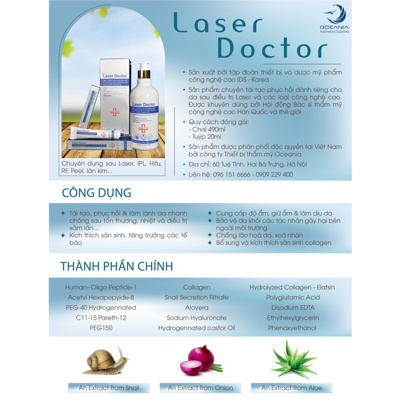 Laser Doctor 20ml - Lotion Cấp Ẩm Chuyên Sâu, Phục Hồi Và Tái Tạo Da