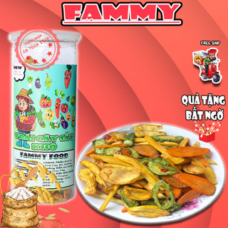 Hoa quả sấy thập cẩm 220g , Trái cây sấy loại 1 FAMMY, đồ ăn vặt Hà Nội thơm ngon bổ rẻ