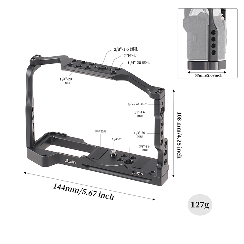 X-T5 Fujifilm XT5 | Rig Cage giá đỡ khung bảo vệ handcase hand grip L bracket Fujifilm XT5 X-T5