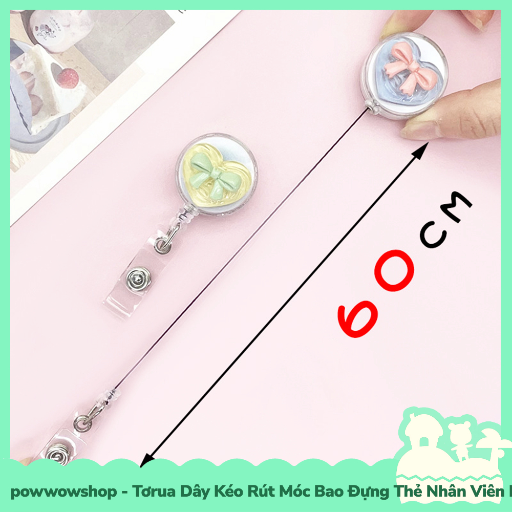 [Sẵn VN - Hỏa Tốc] Tơrua Dây Kéo Rút 60cm Móc Bao Đựng Thẻ Nhân Viên Phong Cách Hình Nơ Ribbon