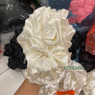 (Sỉ 10 sợi) Dây cột tóc vải siêu rẻ, Đồ buộc tóc Scrunchie trơn, nhiều màu vải phi bóng lụa satin