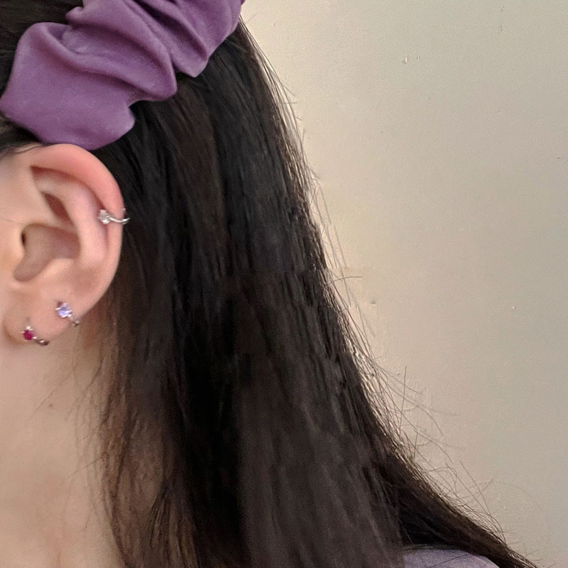 Khuyên tai bạc nữ hình tròn đá mini 3 màu,mẫu mới hot frend siêu đẹp