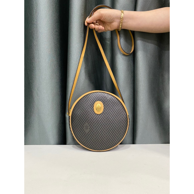 túi cổ hiệu MARK CROSS tròn nâu da mộc phối da thật